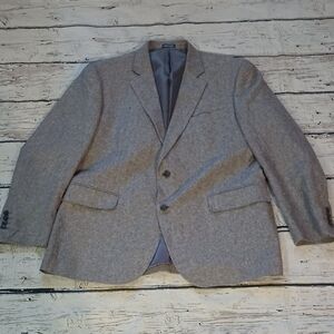 Stafford Gray Linen Cotton Blend Blazer 44R